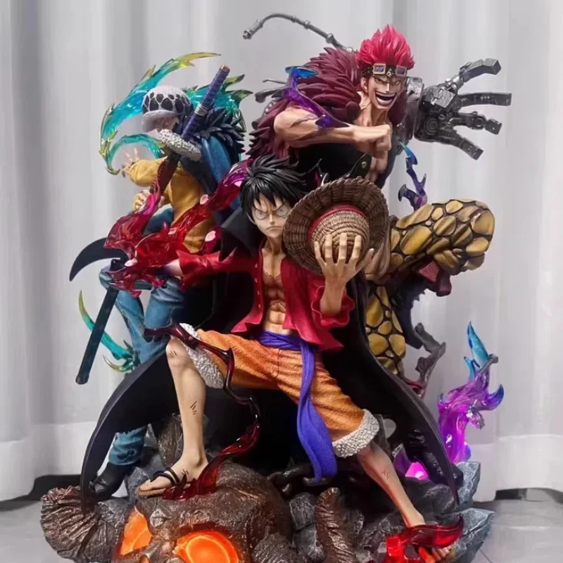 

20cm One Piece Anime Figure Three Captain Ghost Island Luffy Kidd Navigation King Model Statue Display Item Anime Gift