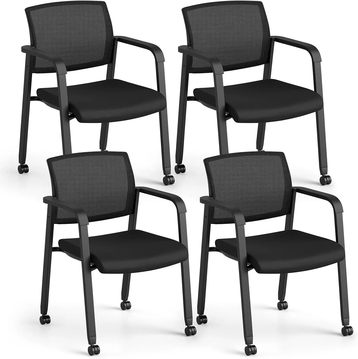 Conference Room Chairs, Stackable Waiting Room Chair Set of 4
