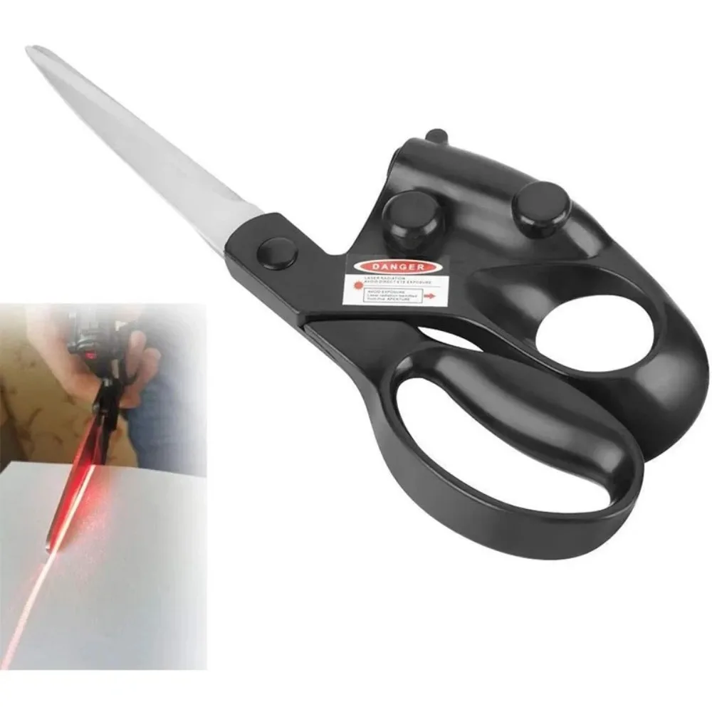 Professional Laser Guided Scissors Stainless Steel Cut Straight Infrared Laser Scissor Precision Cutting Fast Scissor Shear