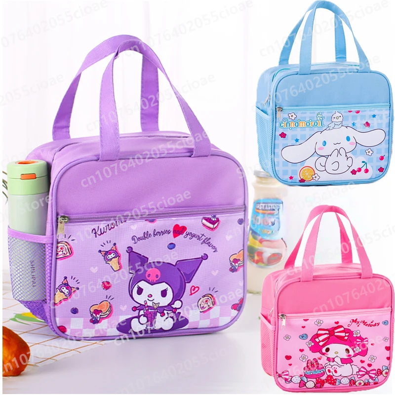 Cartoon Cinnamorolls Kuromis Pattern Insulated Bag Children's Lunch Box Bag Insulated Tote Bag Student Portable Lunch Bags