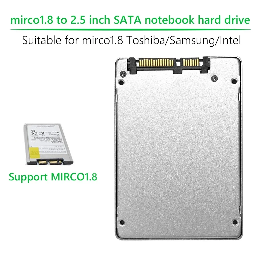 1.8 inch SSD to 2.5 inch SATA Adapter Hard Disk Drive Case Aluminum Alloy Frosted USATA Micro SSD Enclosure Box for Laptop PC