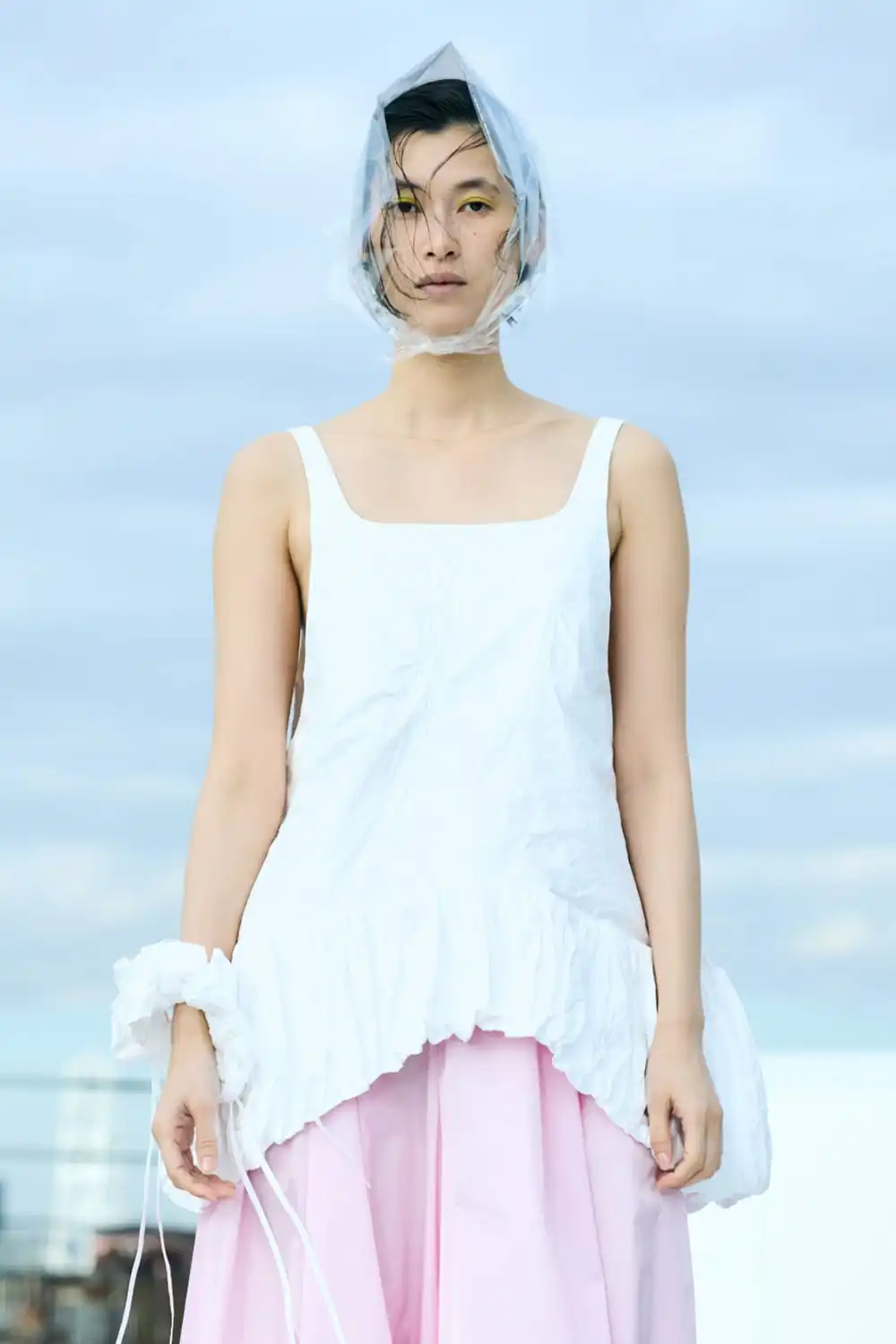 Loose Sleeveless Women's Vest with Square Collar And Folded Texture Floral Print Backless Design Commute Style Pure Color