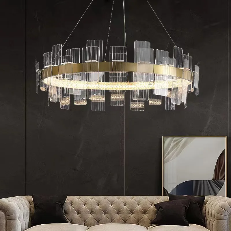 

LED Pendant Home Decoration Personality Nordic Acrylic Ceiling Light Simple Light Luxury Round Bedroom Living Room Dining Room L