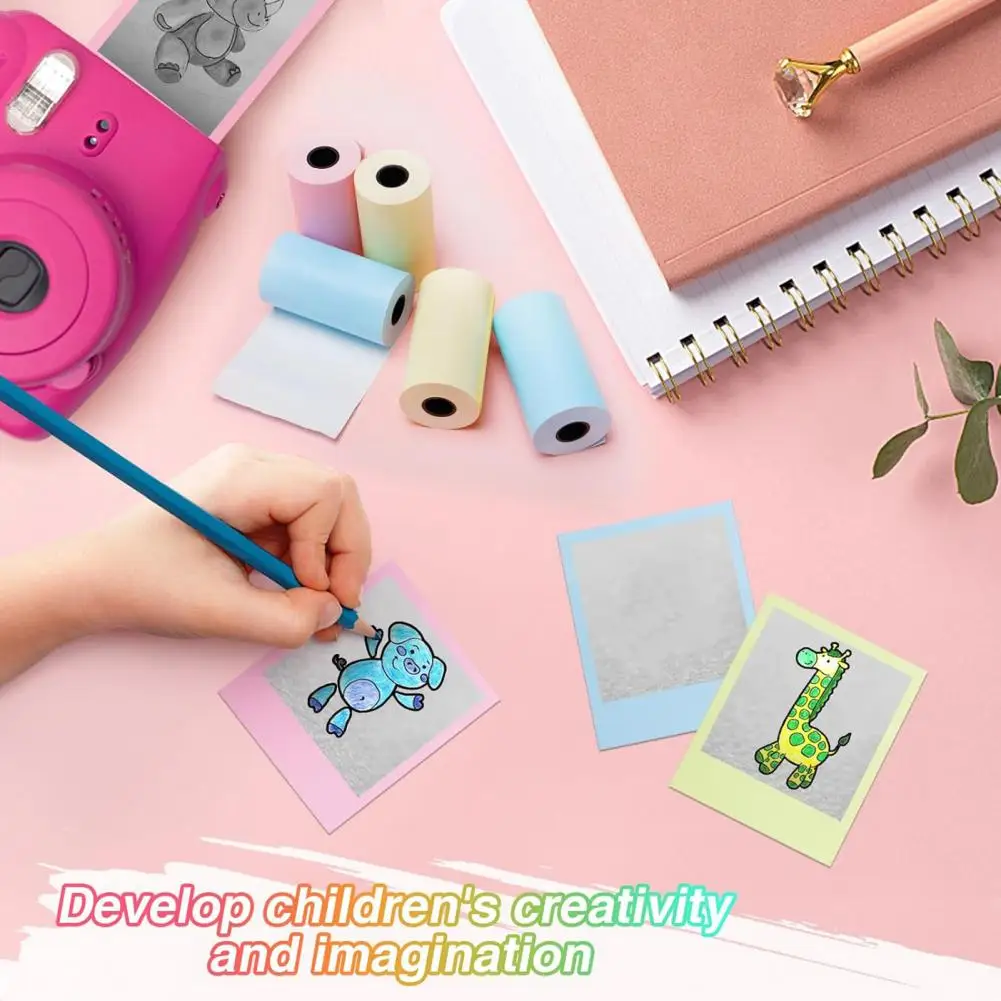 ورق صغير لطابعة ذاتية اللصق ، محمول مدمج بدون حبر ، ورق متعدد الأغراض ، 57 × 25 ، 10 لفات