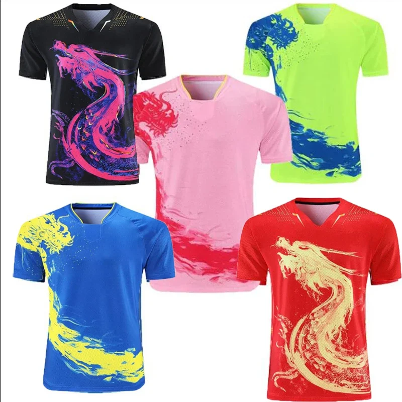 Hot Latest China Dragon Tennis T-shirt Men Women,Kid ping pong Shorts,Shirt Badminton,Table tennis Jersey table tennis t Shirts