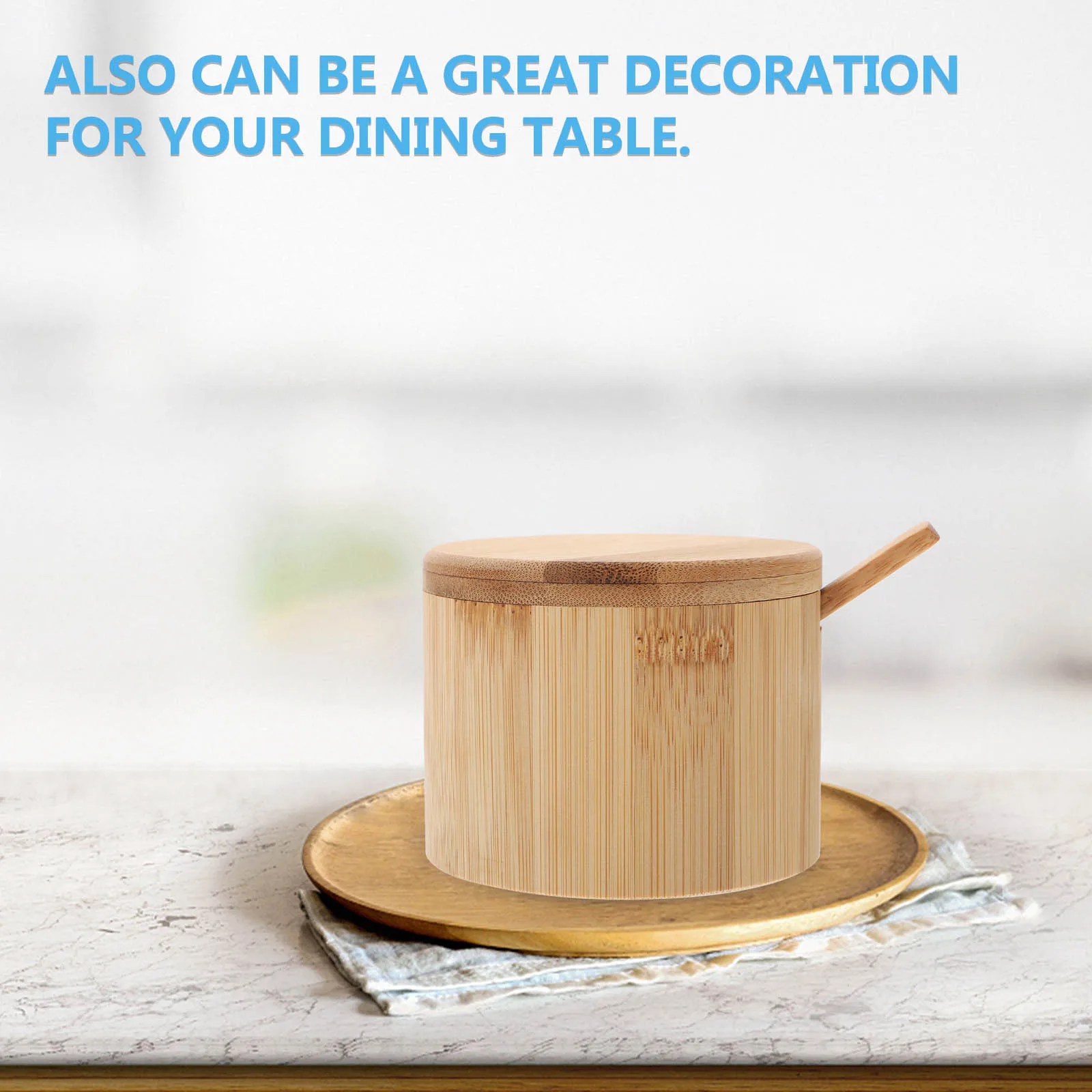 

Bamboo Spice Jar Salt Container Kitchen Storage Jars Seasoning Box Eco Friendly Wear Resistant Suitable Home Restaurant