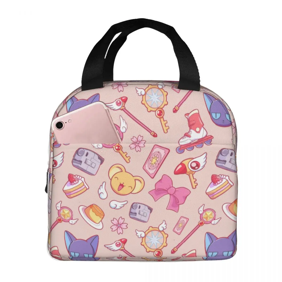 Sakura Magical Girl Comics Cardcaptor Insulated Lunch Bag for Women Leakproof Cooler Thermal Bento Box office Work School