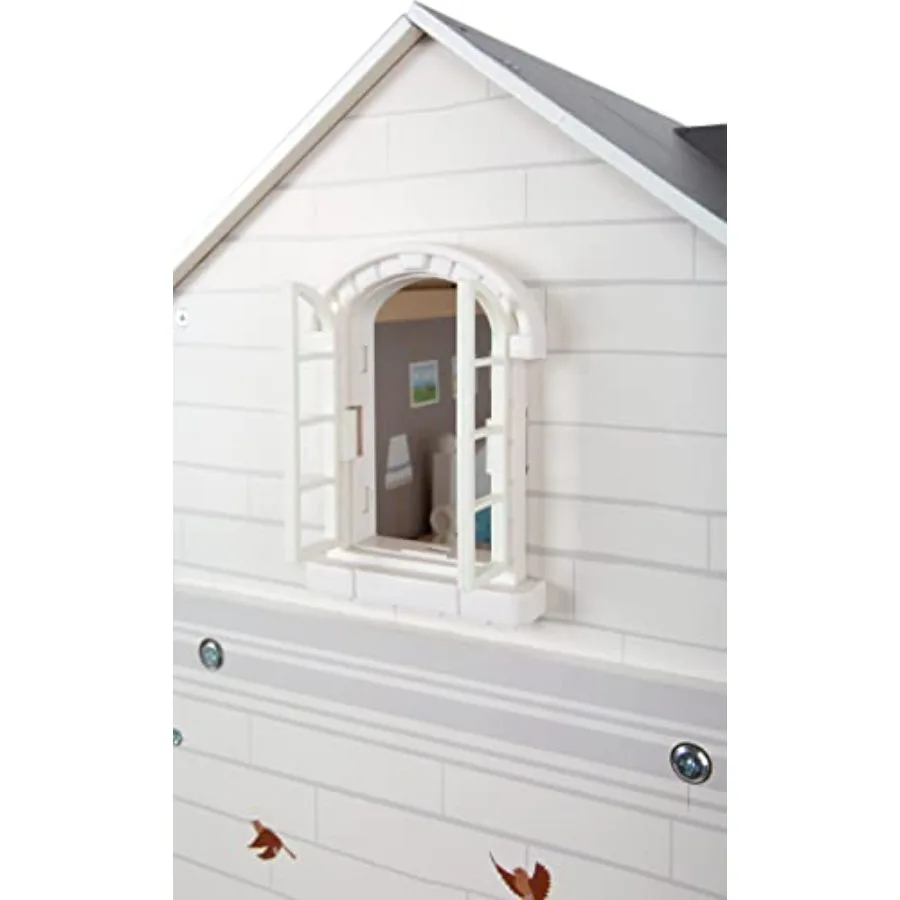 Jouets en bois Urban Villa Doll House Playset Collection Conçu pour les 3 ans et plus Gris 82 x 51,1 x 15 cm