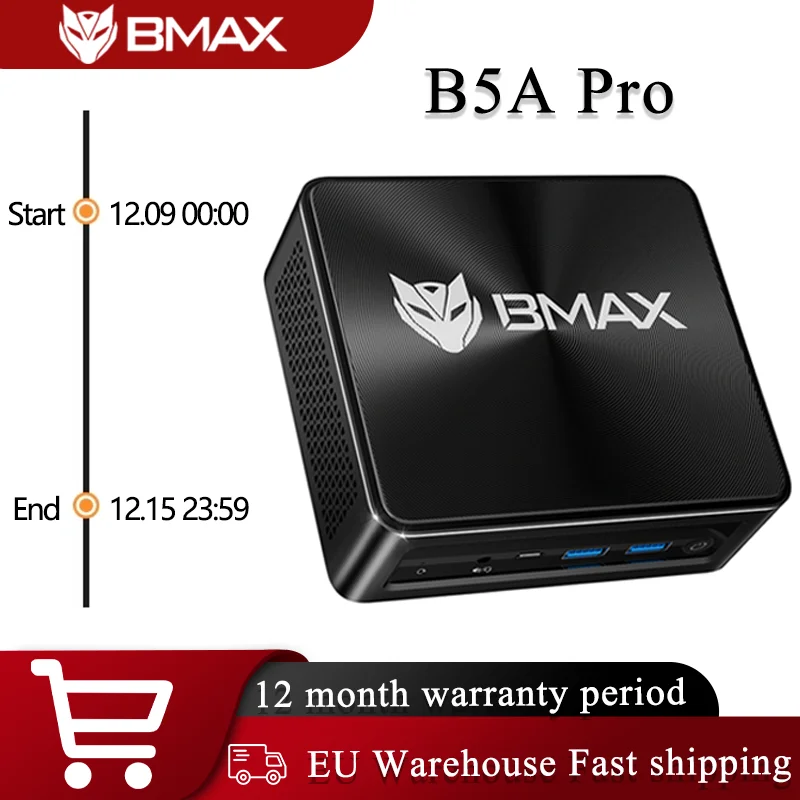 BMAX B5A Pro Mini PC AMD Ryzen7 5825U Processor AMD Radeon Graphics 16GB(Support Max 64GB) DDR4 RAM 512GB SSD Windows 11