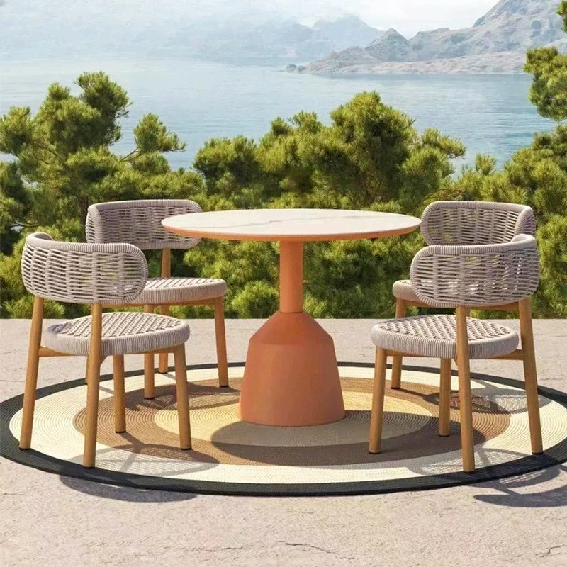 

Outdoor waterproof table and chair courtyard villa hotel terrace garden waterproof outdoor homestay rattan furniture combination