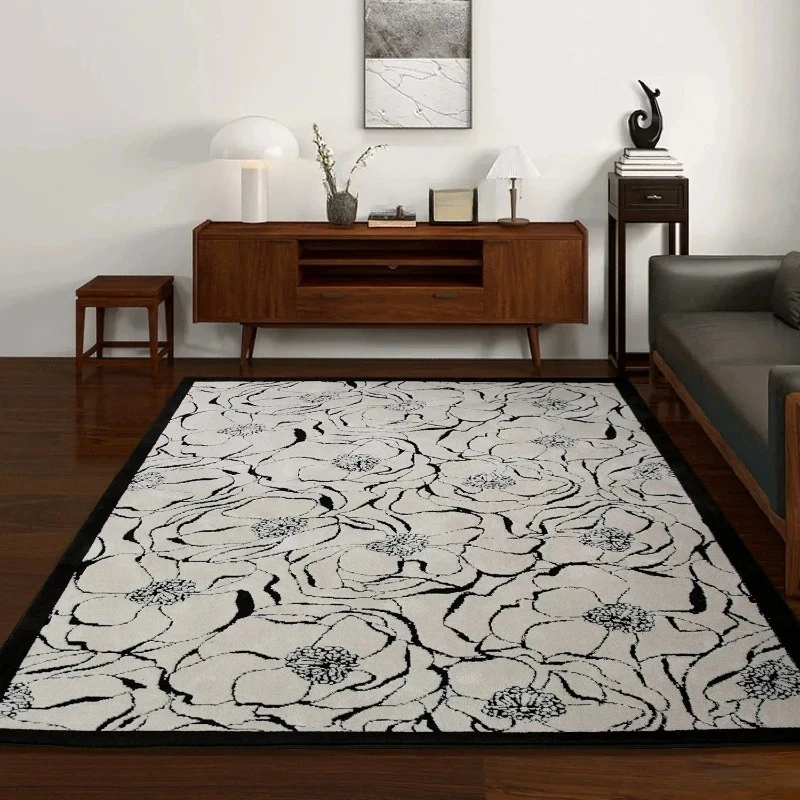 A  Carpet living room, new French sofa coffee table mat, high-end camellia, bedroom bedside blanket