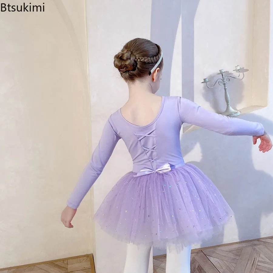 

Children's Dance Wear New Girls Dance Training Suit Sweety Cute Ballet Chinese Dance Long/Short Sleeve Open Range Tulle Skirts