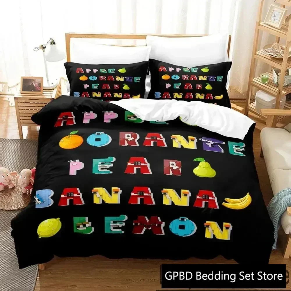 3D Print Cartoon Alphabet Lore A-Z Bedding Set Boys Girls Twin Queen King Size Duvet Cover Pillowcase Bed boys Adult