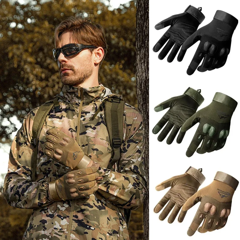 

Motorbike Riding Anti-slip Touch Screen Gloves Full Finger Men's Outdoor Sports Mountaineering Training Fitness Tactical Gloves