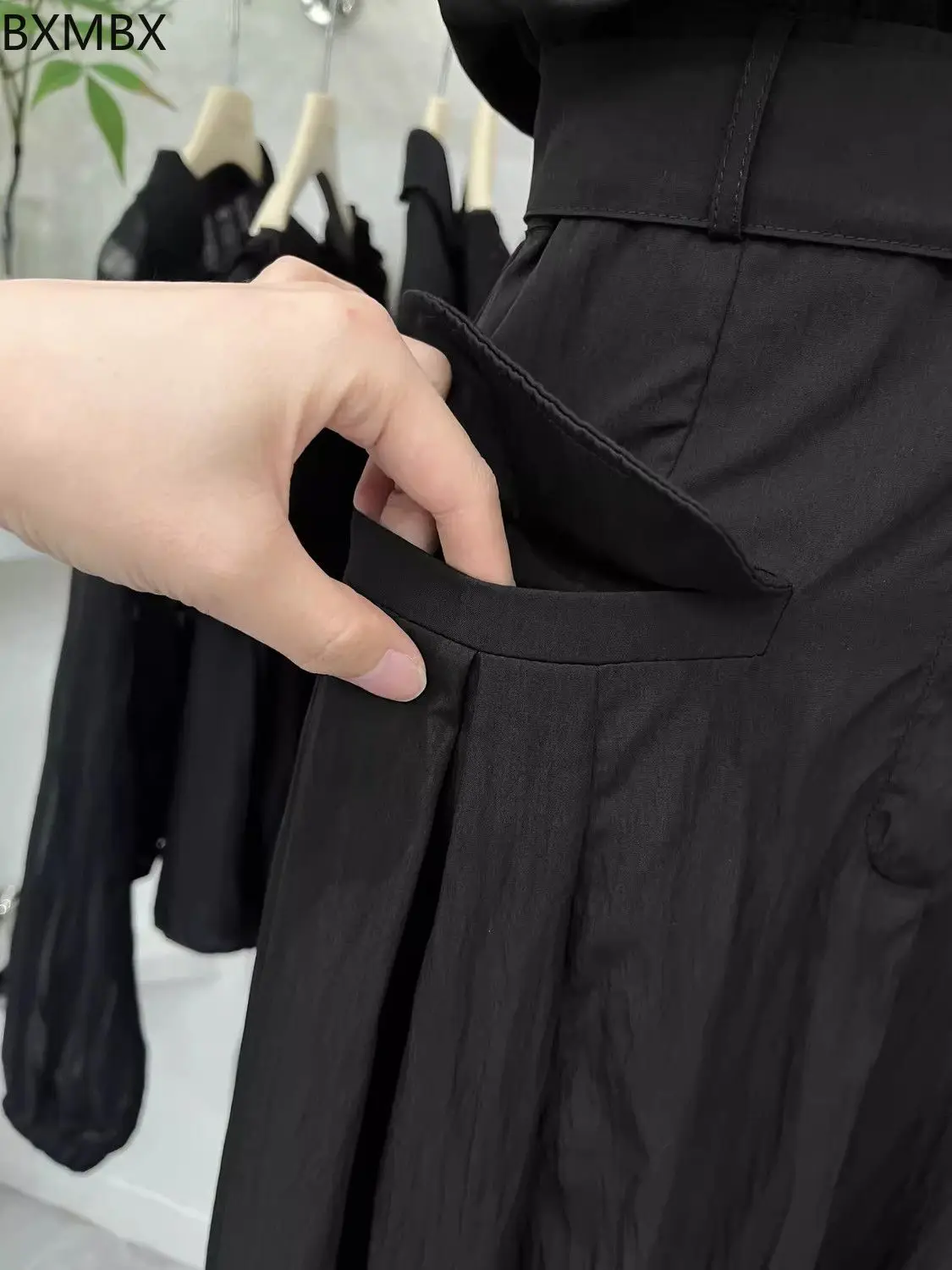 Black dress women's high waist long dress looking thin 2025 summer new shirt skirt waist sleeveless vest skirt