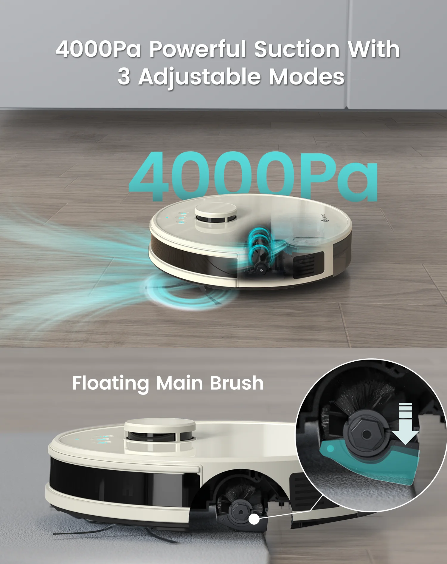 LEFANT M1 Robot Vacuum Cleaner with Mop,Lidar navigation (LDS), 4000Pa, 4000 mAh Battery, App/Alexa Control,Ideal for Hard Floor