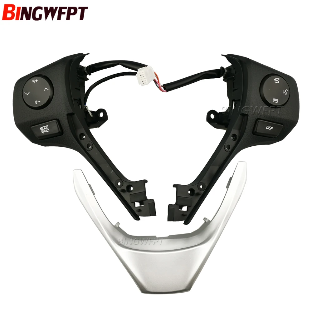 

Переключатель на рулевом колесе, кнопка управления Bluetooth с U-образной рамкой 84250-02560 для TOYOTA RAV4 Corolla 14-18 для Yaris 18-22