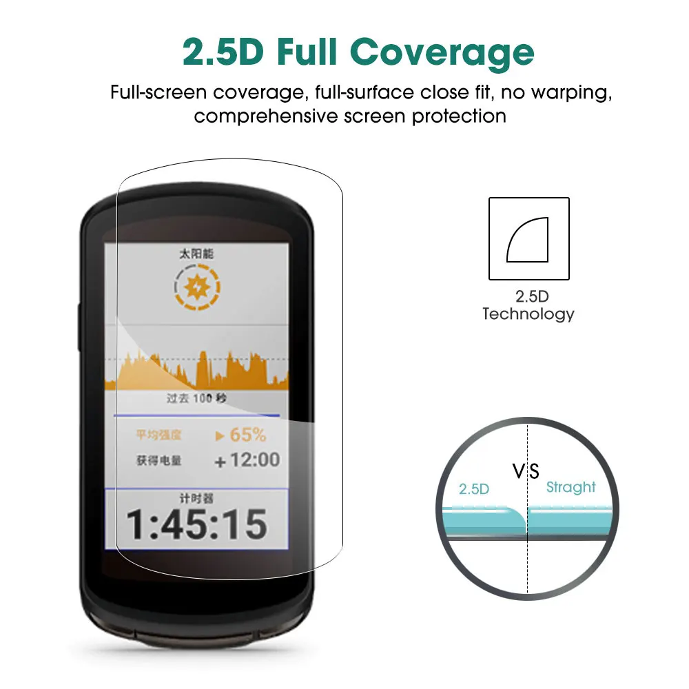 Glass Film + Silicone Protector Case For Garmin Edge 1000 Bicycle Computer Cycling Protective Cover Bumper Anti-collision Soft - Image 3