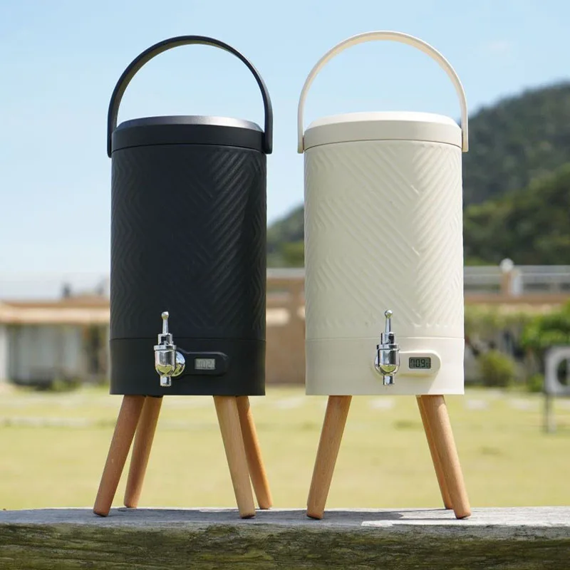 

Large capacity outdoor commercial milk tea soy milk coffee insulation bucket boiling bucket buffet milk juice tripod beverage