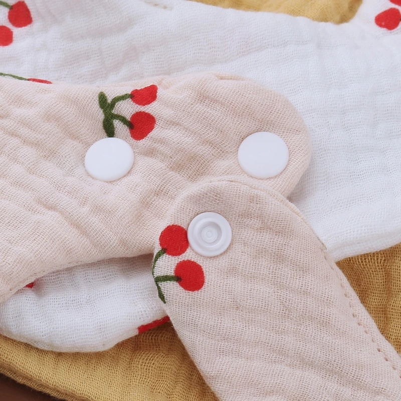 Baby Bib Cartoon Strawberry Cherry Kids Newborn Cotton Feeding Saliva Towel for Baby Girl Boy Teething Chewing Food Gift