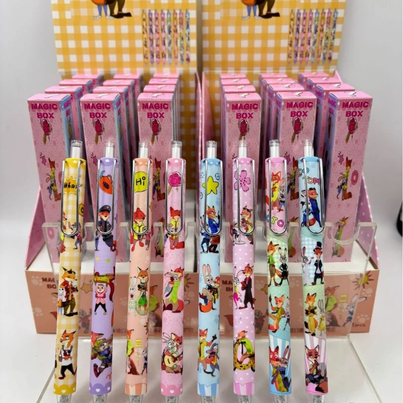 

24pcs/lot Cartoon Disney Zootopia Press Gel Pen Cute 0.5mm Black Ink Press Signature Pens Promotional Gift School Supplies