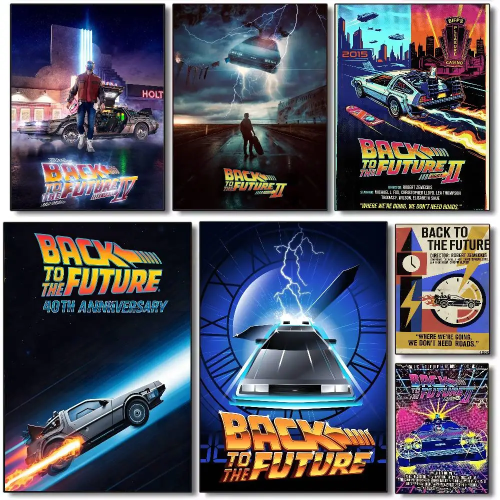 Movie Back To The Future Trilogy Poster Art canvas HD aesthetic Printing Paper Wall Art for Living Room Bar fashion Home Decor