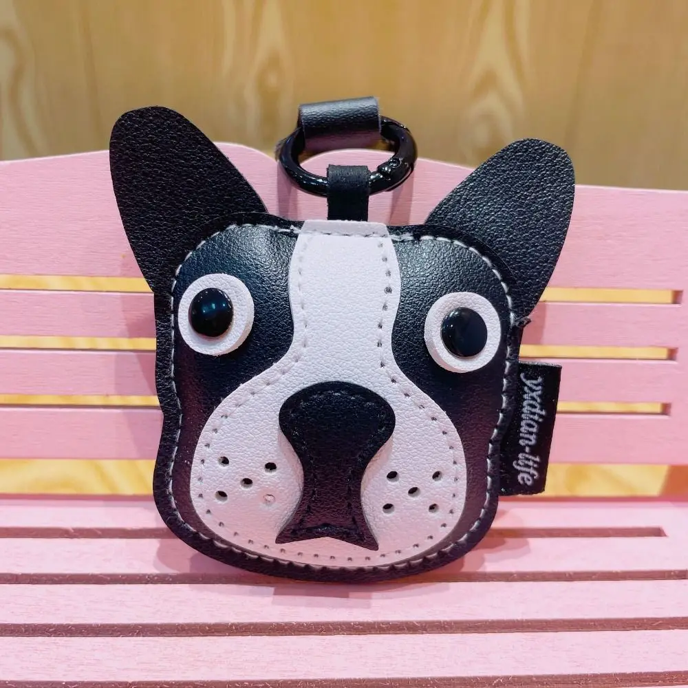 Phone Hanging Dalmatian Dogfighting Keychain Soft Lovely PU Leather Keyring Cute Fashion Leather Dogfighting Bag Pendant Couple