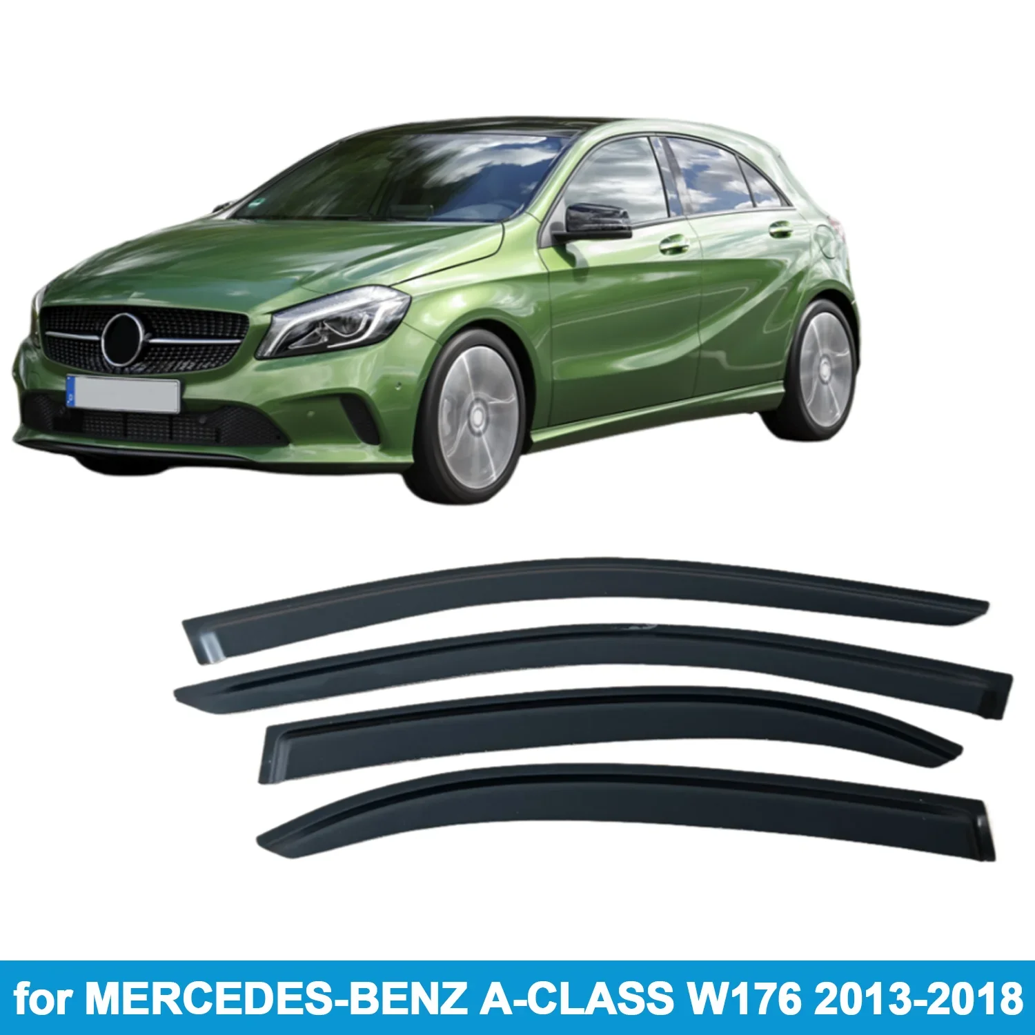 

Оконный козырек для MERCEDES-BENZ A-CLASS W176 2013-2018, защита от дождя, боковой дефлектор, защита от атмосферных воздействий, лента для наружного крепления