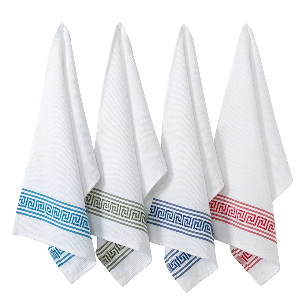 Classic Quick-Dry Soft Thickened Polyester-Cotton Dishcloth 40x60cm Tea Towel 1/5-Piece Set Ideal for Drying and Cleaning