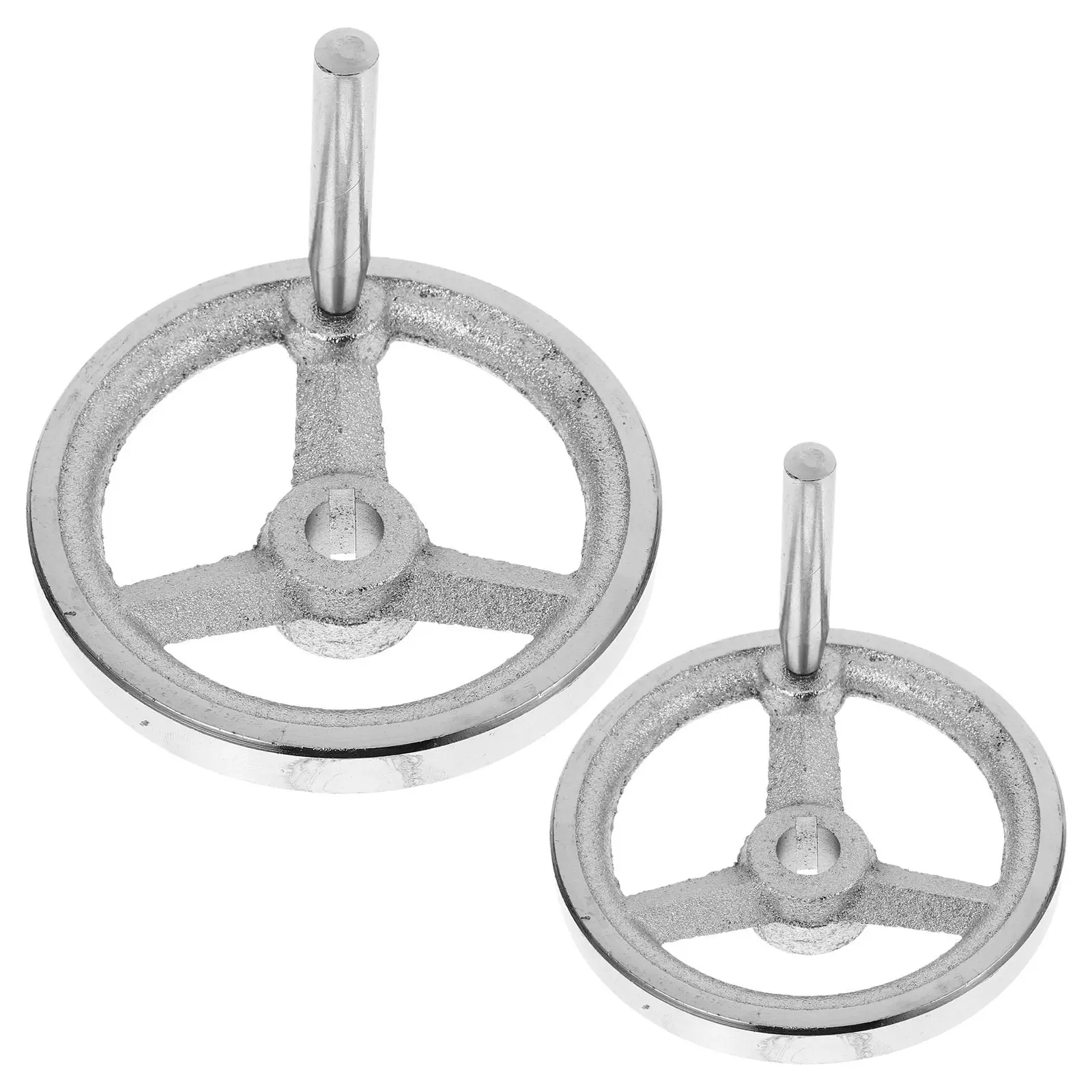 2Pcs Machine Tool Hand Wheels Chrome Plated Square Edge Suitable for Cnc Lathe Milling Drill Press Industrial Accessories M6
