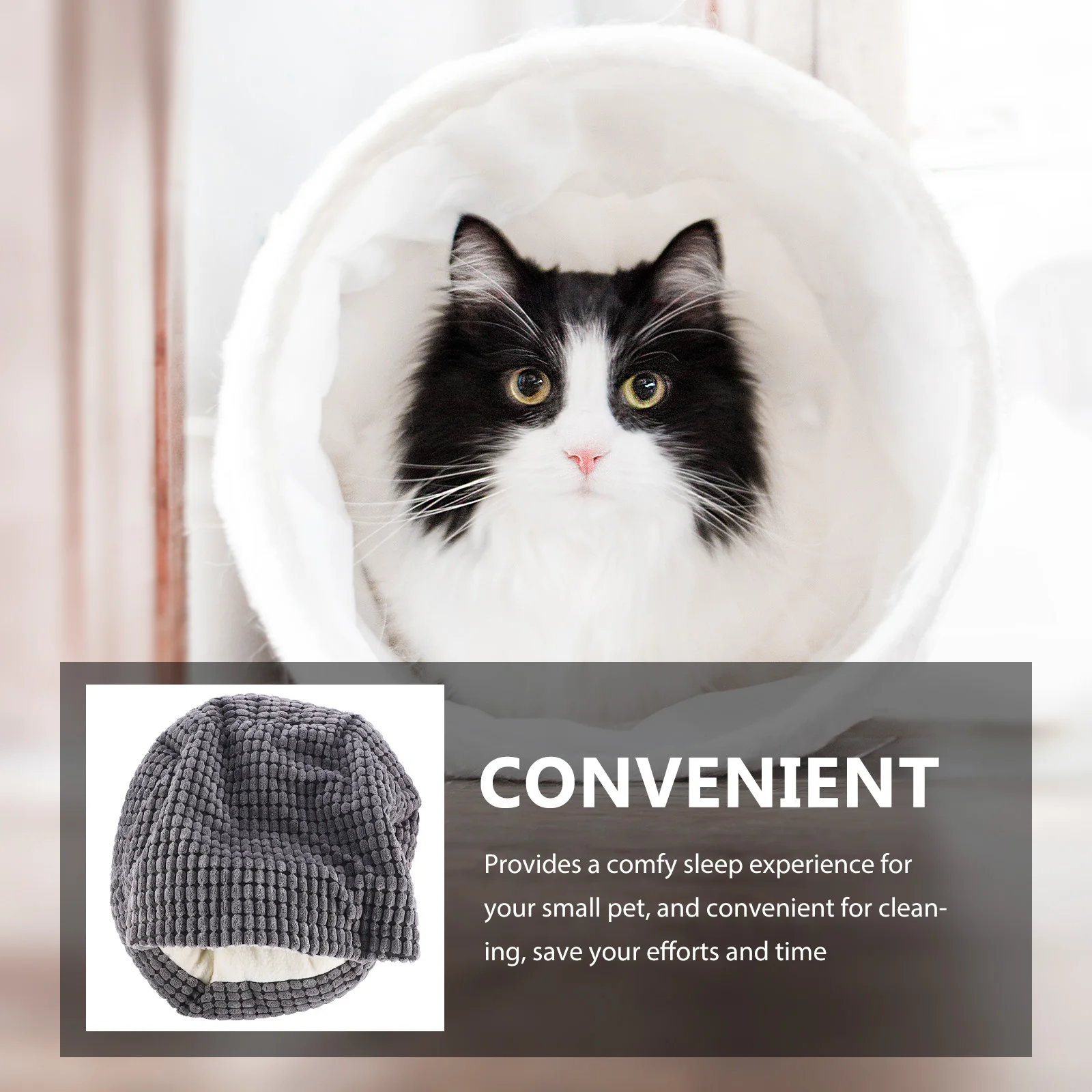 

Warm Pet Bed Cat House High Resilience Pp Cotton Semi Enclosed Cushion Dog Nest Small Animal Winter Soft Comfortable Easy