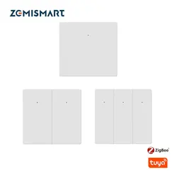 Zemismart Zigbee Tuya Smart Wall Light Switch Physical Button No Neutral Interruptor Alexa Google Home Voice Control 220V