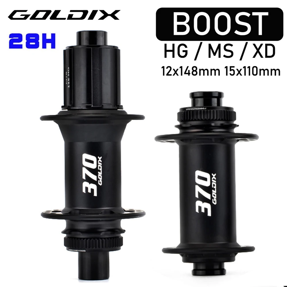 GOLDIX M370 mountain Bike Hub Disc Center Lock Brake Ratchet 36T XD / HG / MS Boost 28H Mazas trasera Microsspline Mtb