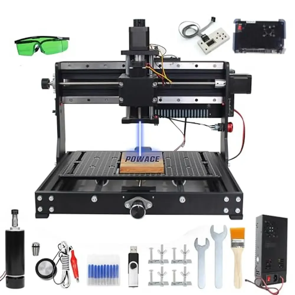 3020 Plus 2 in 1 CNC Router Kit with 5.5W Laser Module Offline Controller and Limit Switch Wood MDF Acrylic Metal Engraving and