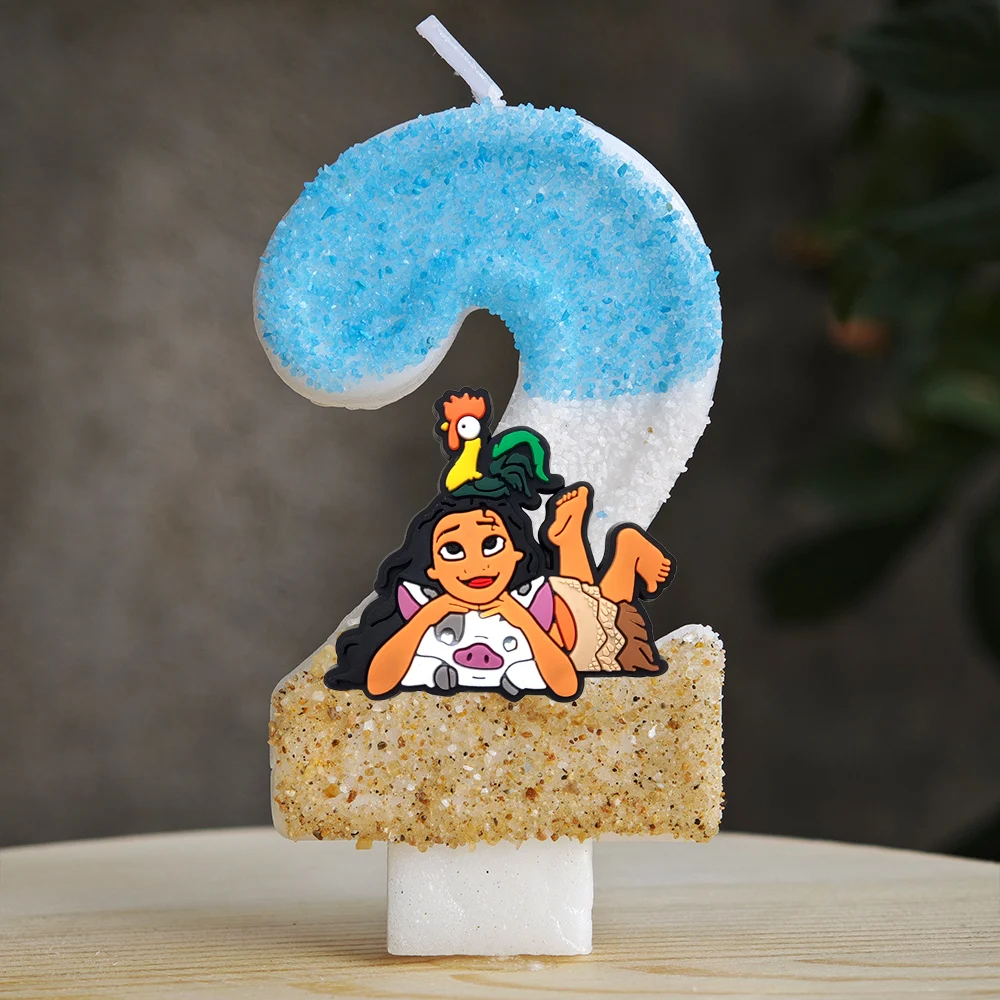 Cute Moana Candle Number 0-9 Birthday Cake Candle Decoration Moana Birthday Party Cake Topper Baby Shower Decoration Gift - view 3