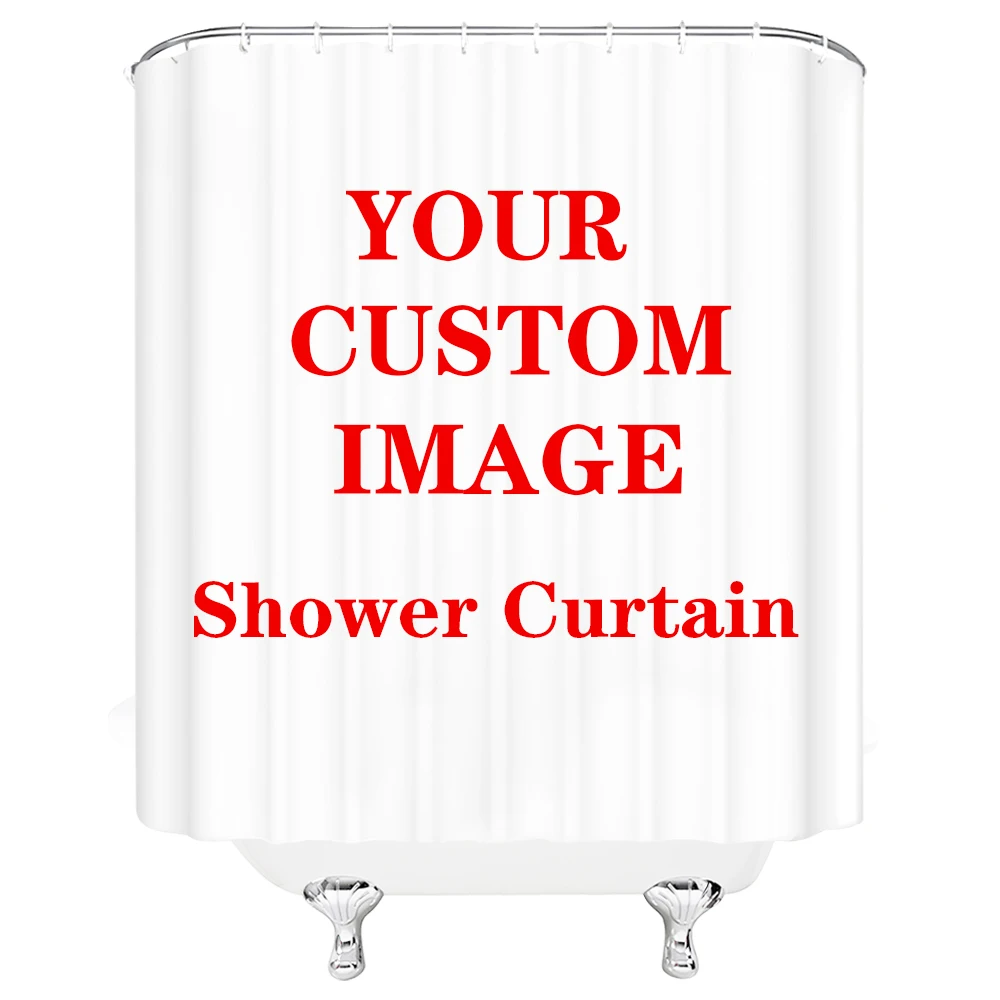 Custom Shower Curtain Bathroom Waterproof Curtains 3D Printing Customized Photo Polyester Bath Decor With Hooks for Dropshipping