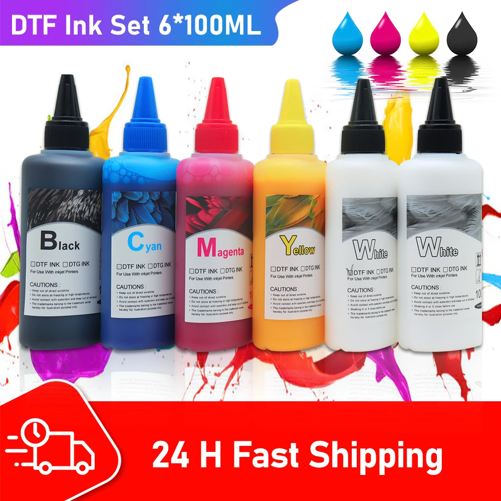 DTF INK Set For white ink for all dtf printers for DTF Ink Film Direct Transfer Film Heat Transfer Printer Ink refill kit set