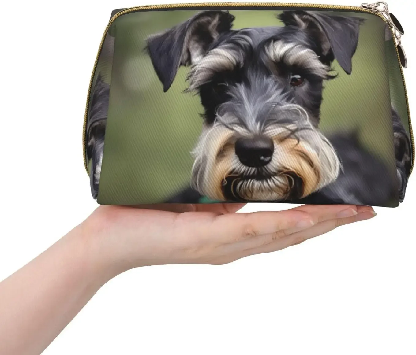 

Print Leather zipper makeup bag Cosmetic Pouch Travel Organizer Toiletry Clutch