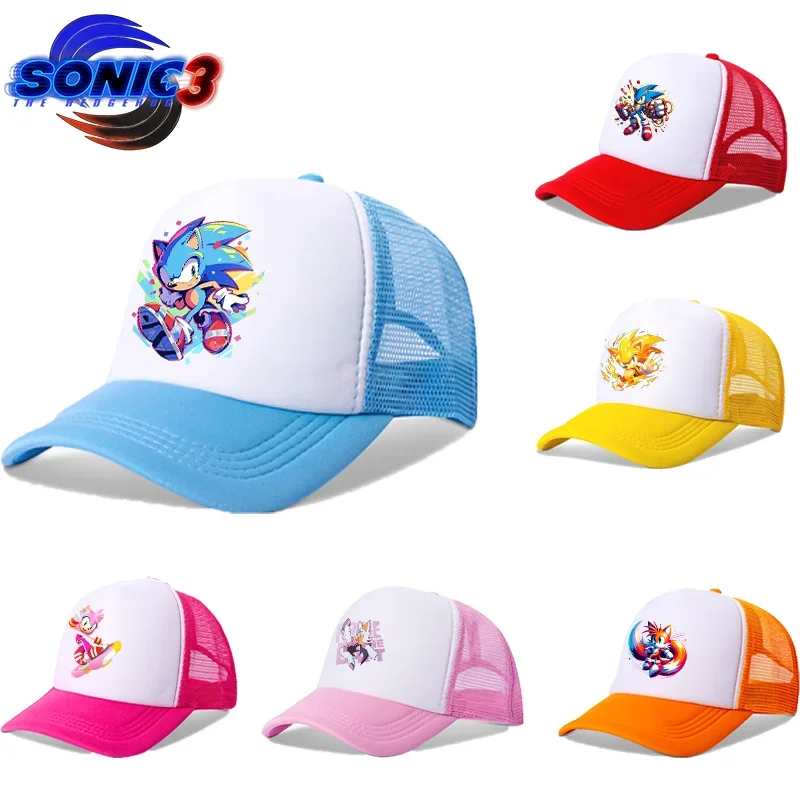 Sonics Berretti da baseball per bambini adulti Cappelli per bambini Cartoon Anime Stampa grafica Moda Cool Sport all'aria aperta Cappello da sole Regali per feste di compleanno