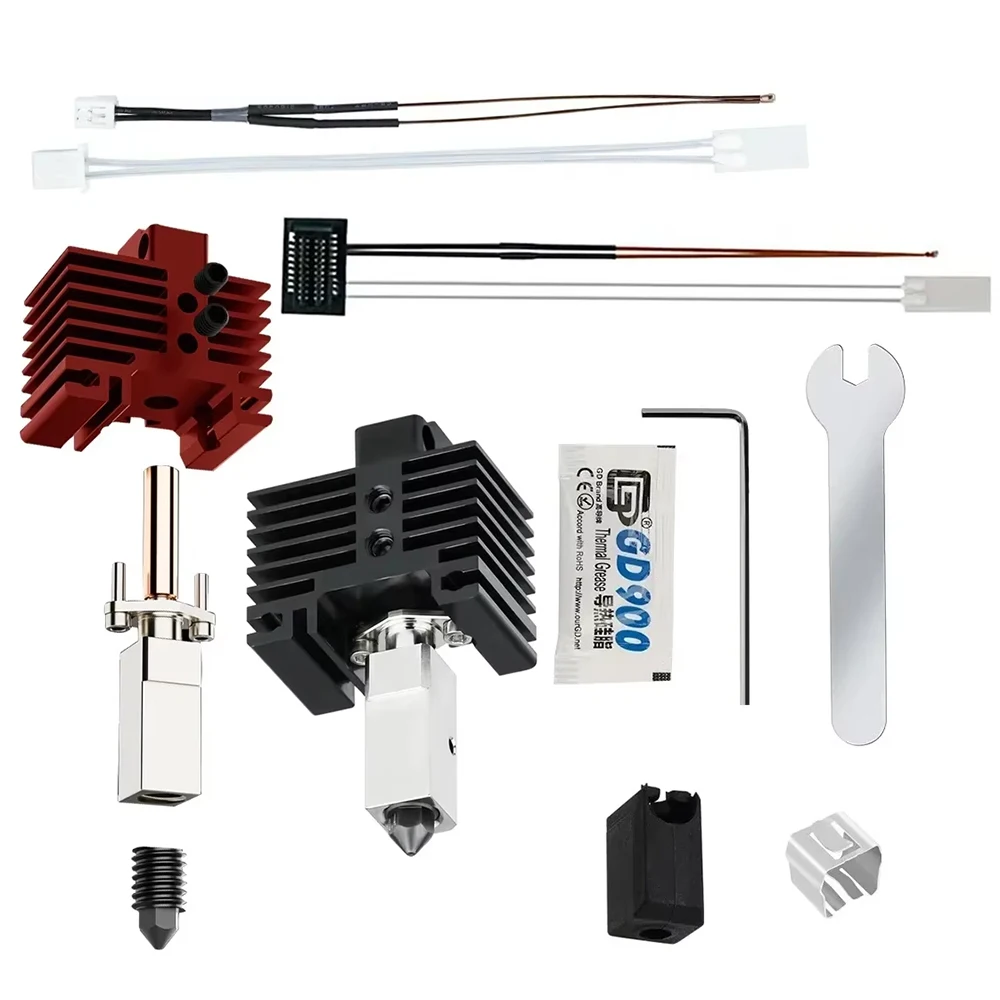 

Обновление V2 Hotend Kit для Bambu Lab P1P X1 P1S X1C Термистор горячего конца Биметаллическое горло Bambulab Сопло из закаленной стали Печатающая головка
