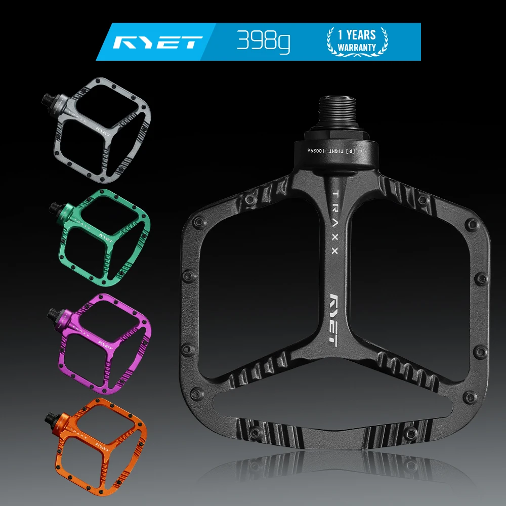 

RYET MTB Bike Pedal 398g Ultralight Wide Platform Aluminum Alloy Oversized Sealed Bearings Mountain Road Bicycle Cycling Parts