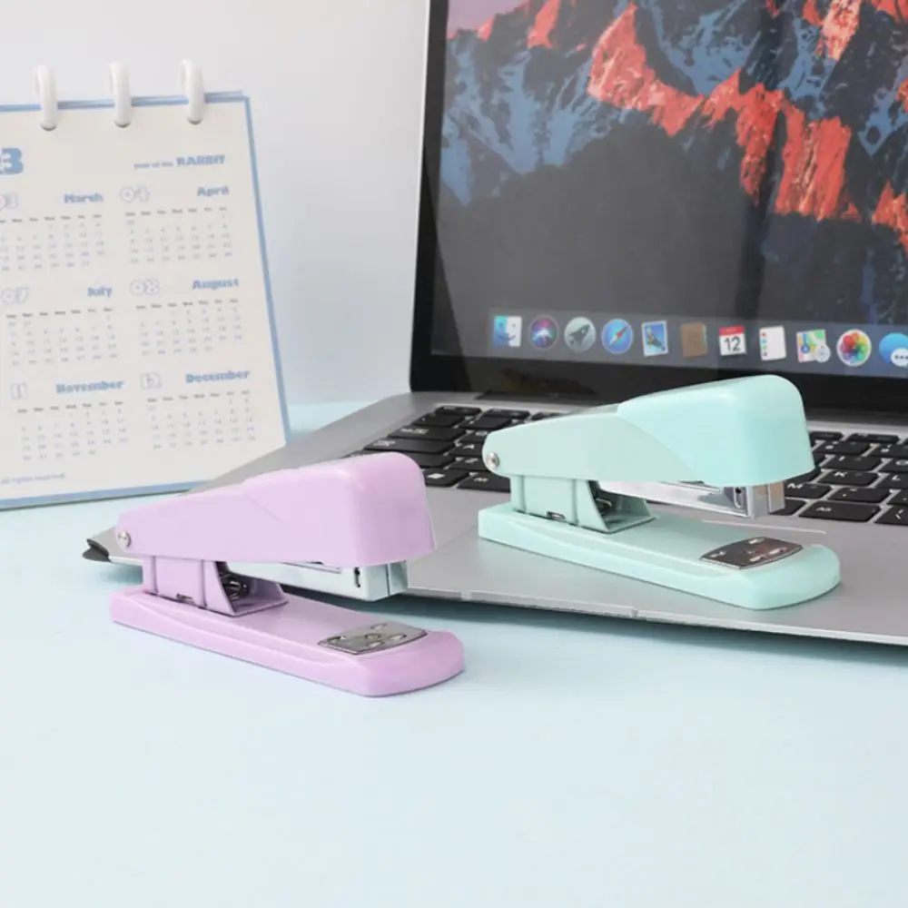 Macaron Color Labor-Saving Stapler Multi-function Stable Paper Stapling Machine Large Size Efficient School Supplies