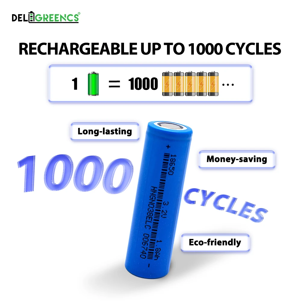 1800mAh 18650 Battery 3.2V LiFePO4 Rechargeable Lithium Battery For Toys Electric Tools Headlamp Flashlight DIY Battery Pack