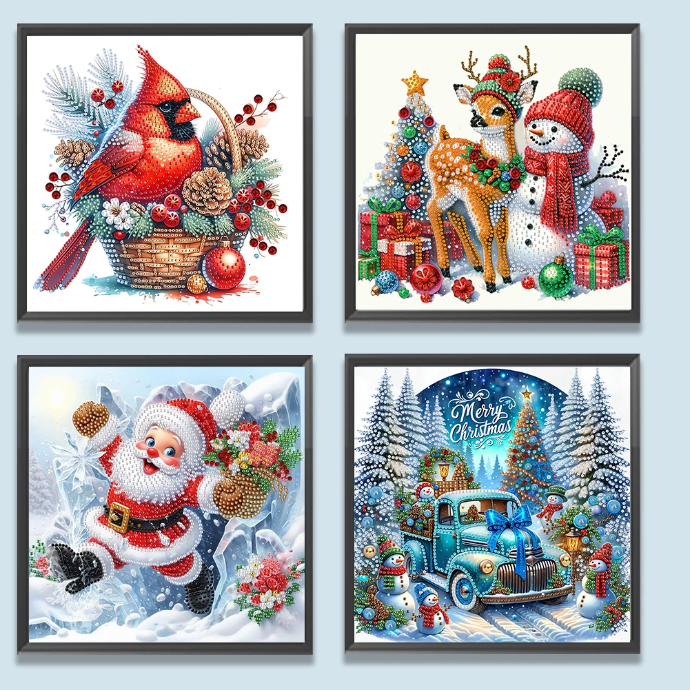 5D DIY Partial Special Shaped Diamond Painting Kit Xmas Decoration 30x30cm