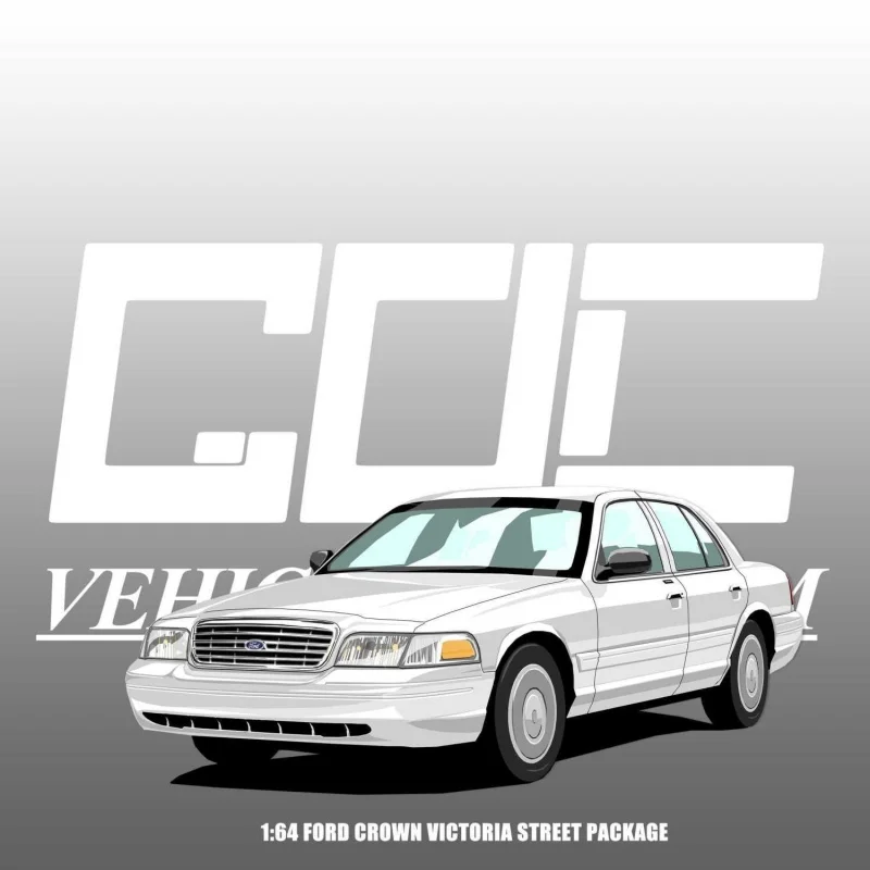 

GOC 1:64 Ford Crown Victoria STREET PACKAGE version White alloy model