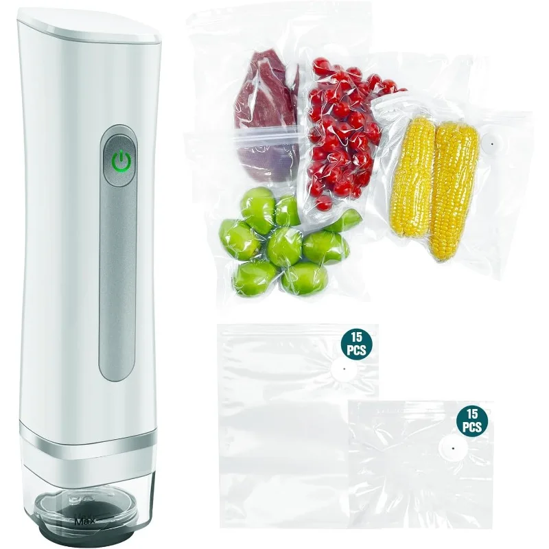 

Vacuum Sealer | Handheld Saver with Visible Water Tank | Cordless Compact Portable Vacuum Sealer Machine for Food | 30 Reusable