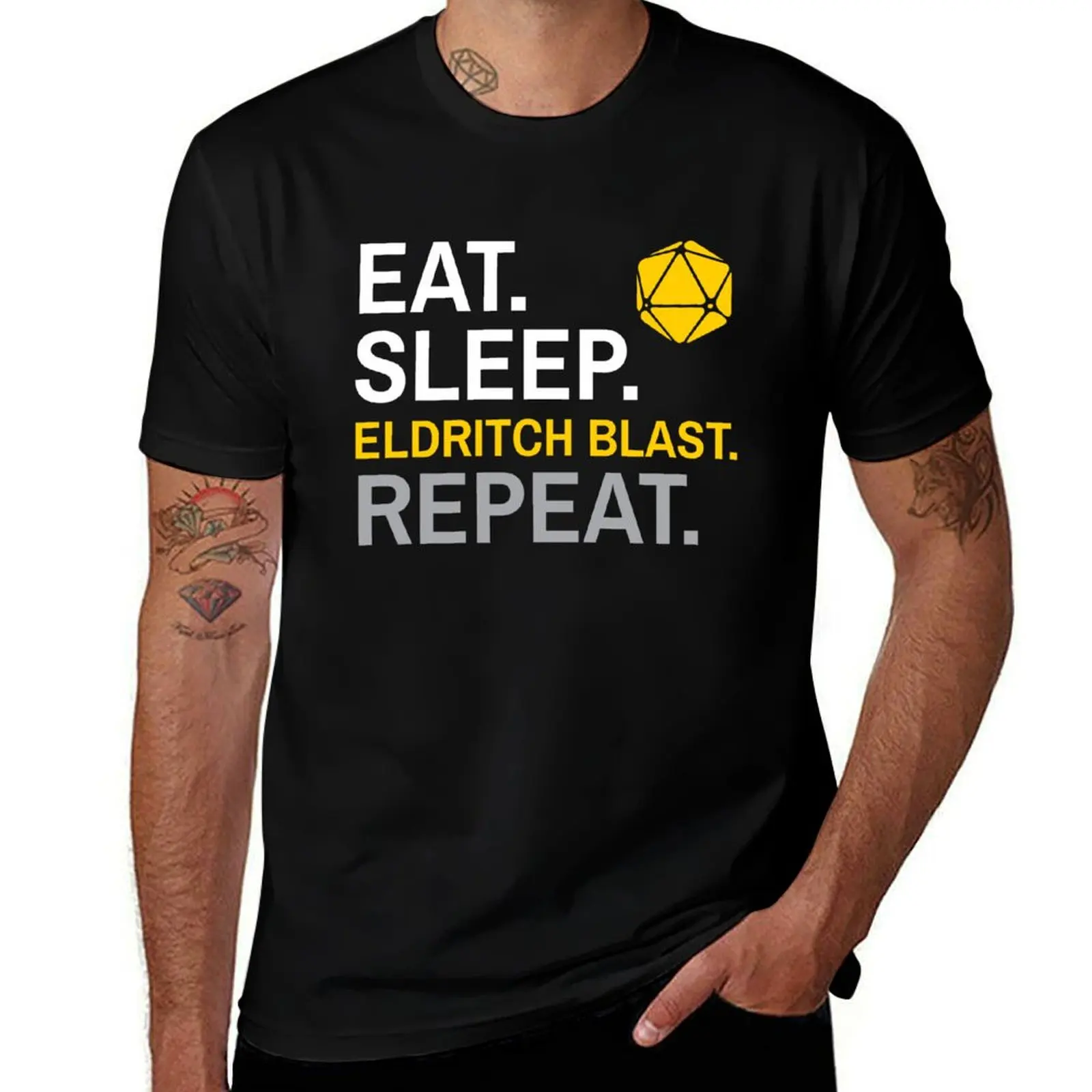 D&D Warlock Eldritch Blast T-Shirt Retro Graphic Print T-Shirt