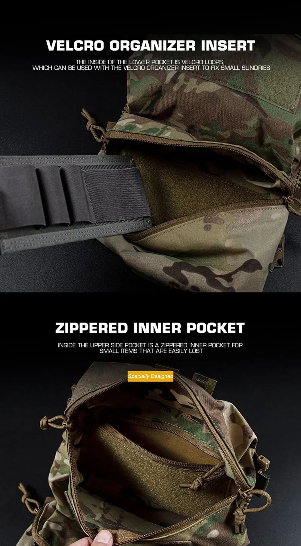 FCPC V5 Plattenträger Jagdweste Assault Back Panel Gear Wasserspeicher Allzweck Multi Fit Erweiterbare Tasche Airsoft-Ausrüstung – Detail 9