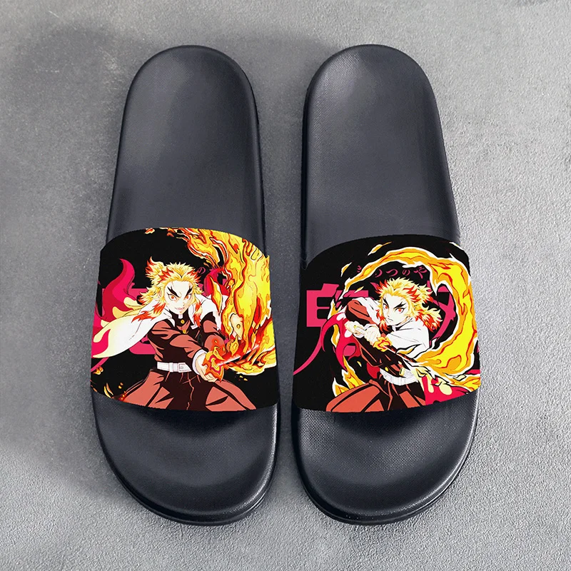 Summer Sandals Slippers Anime Demon Slayer Rengoku Kyoujurou Cosplay Slippers Cartoon Shoes For Men Women Unisex Halloween Gift