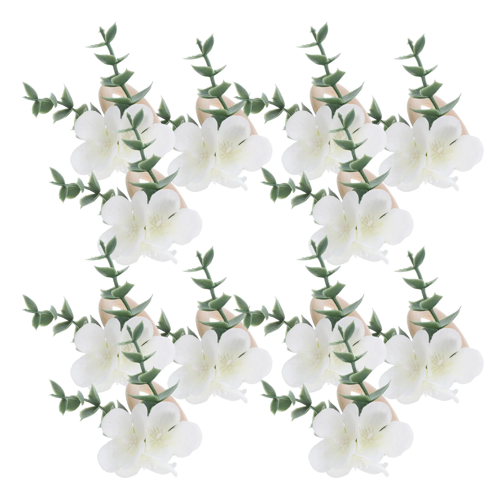 

12Pcs Eucalyptus Leaves Napkin Rings Wooden Flower Napkin Holders Rustic Farmhouse Serviette Buckles Boho Wedding Decor Summer